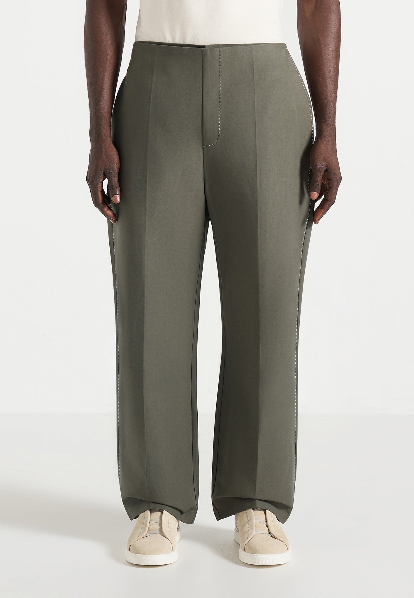 Henri - Foldover Pants - Olive