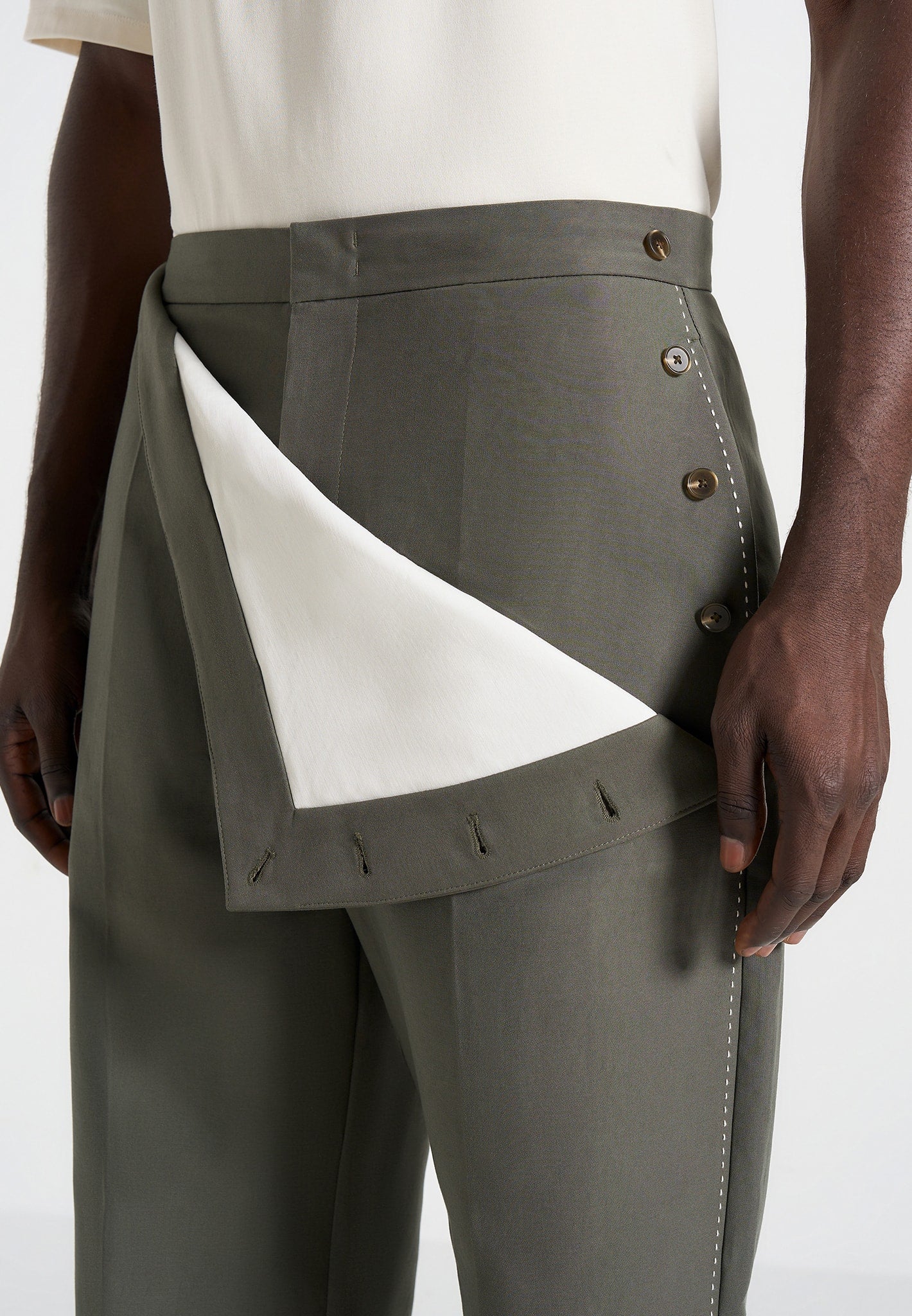 Henri - Foldover Pants - Olive