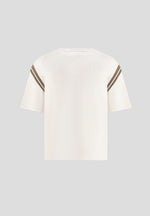 Georges - Varsity Cotton T-Shirt - Cream/Olive