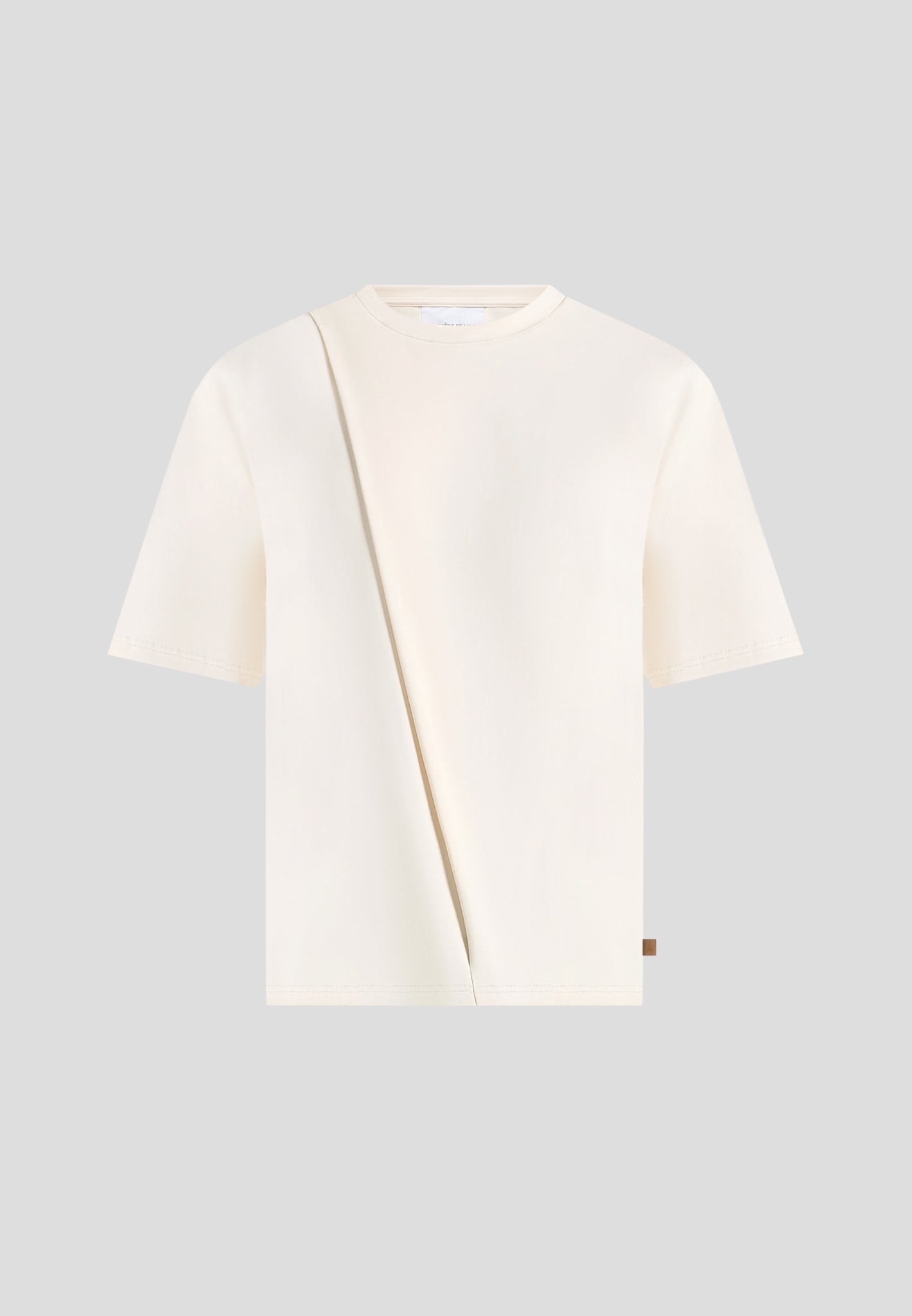 Hugo - Relaxed Fit Cotton T-Shirt With Pleat - Cream