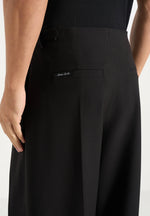 Lior - Box Pleat Wide Leg Wool-Blend Pants - Black