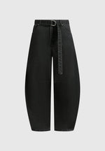 Xander - Barrel Leg Denim Jeans - Black