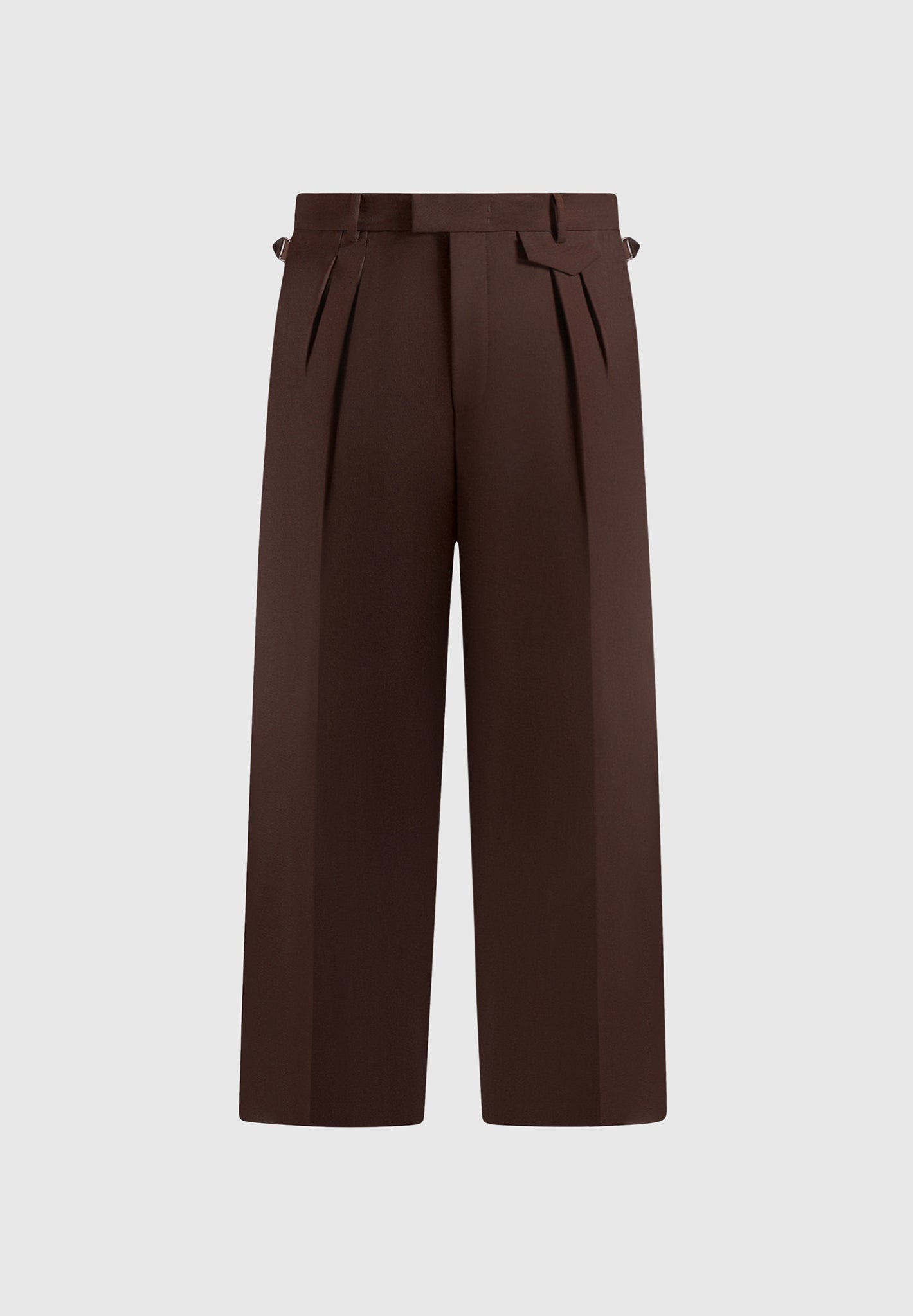 Pierre - Twin Pleat Tailored Pants - Brown