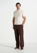 Pierre - Twin Pleat Tailored Pants - Brown