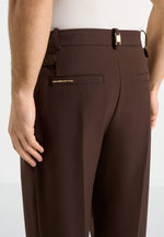 Pierre - Twin Pleat Tailored Pants - Brown