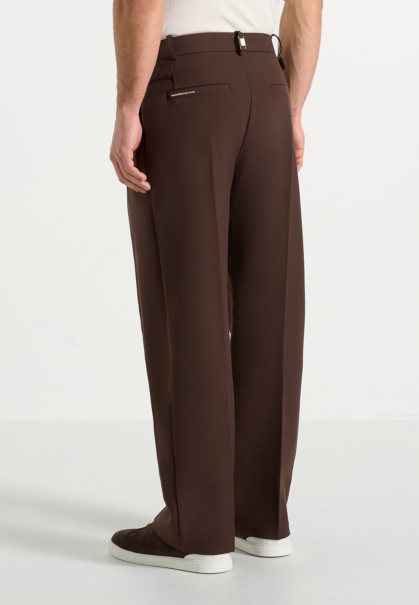 Pierre - Twin Pleat Tailored Pants - Brown