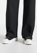 Mathis - Twill Signature Wide Leg Cargo Pants - Black