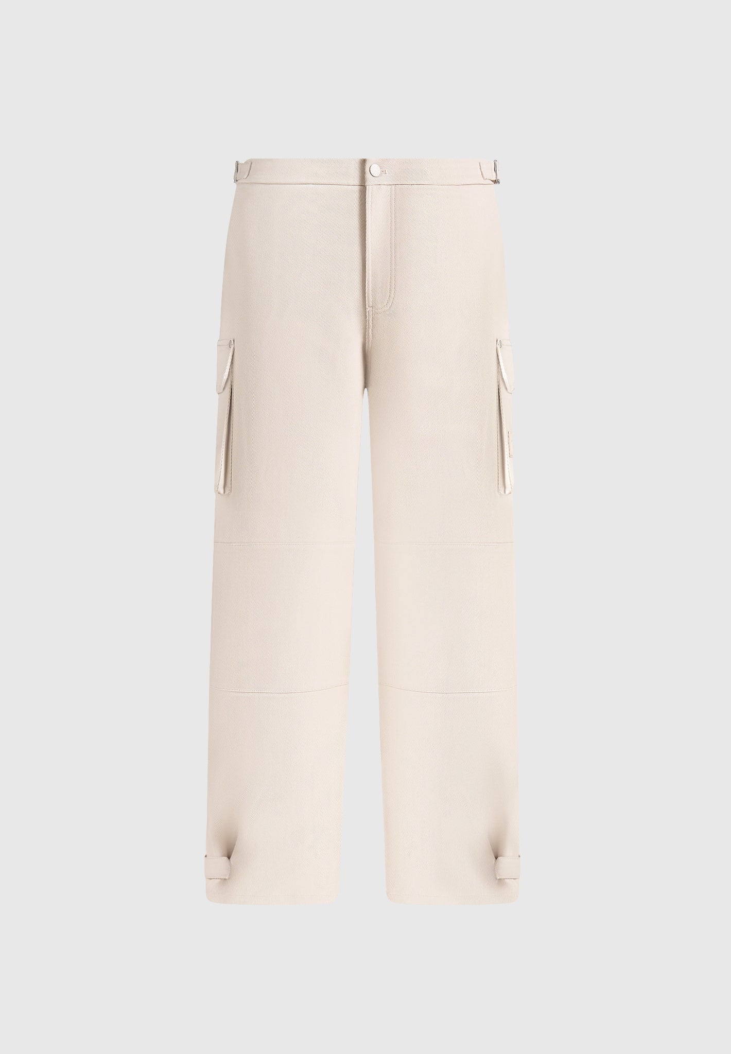 Mathis - Twill Signature Wide Leg Cargo Pants - Beige