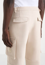 Mathis - Twill Signature Wide Leg Cargo Pants - Beige