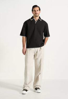lenny-boxy-polo-shirt-with-whipstitch-detail-black