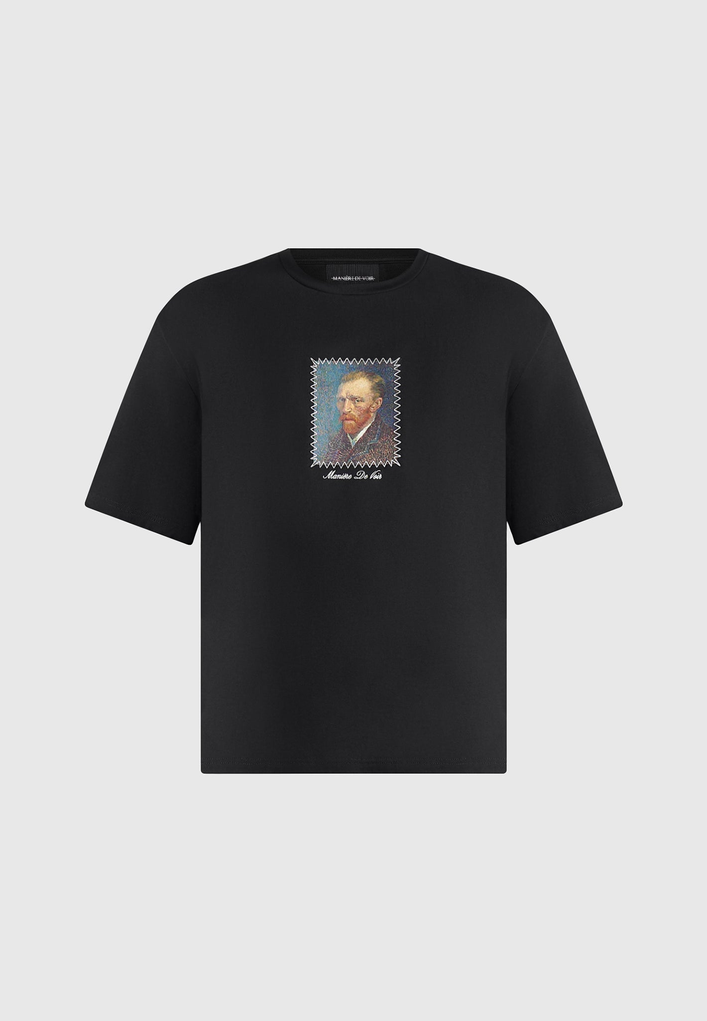 Anders - Cafe Terrace At Night Cotton T-Shirt - Black