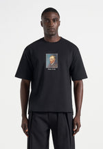 Anders - Cafe Terrace At Night Cotton T-Shirt - Black