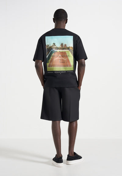 Aaron - Club Saint-Tropez Cotton T-Shirt - Black