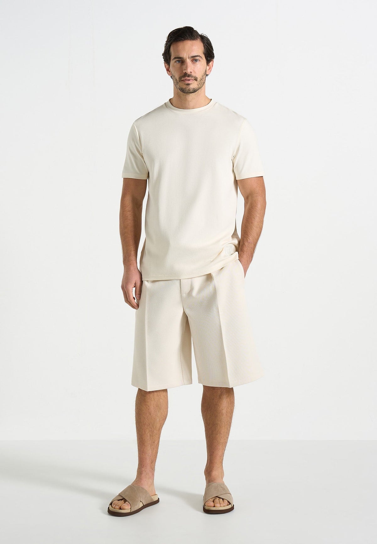 Auguste - Tailored Twill Bermuda Shorts - Cream
