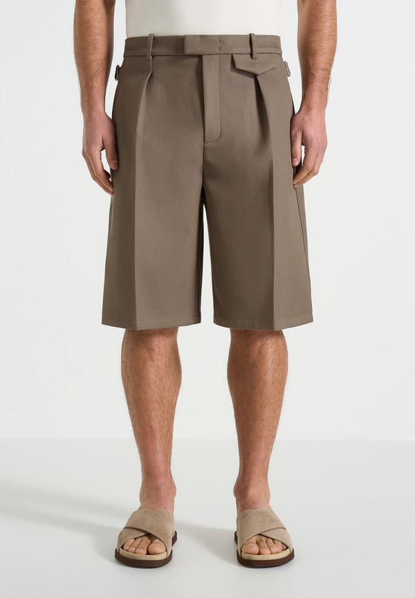 Auguste - Tailored Twill Bermuda Shorts - Olive