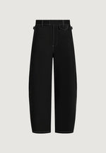 marceau-contrast-stitch-barrel-leg-trousers-black