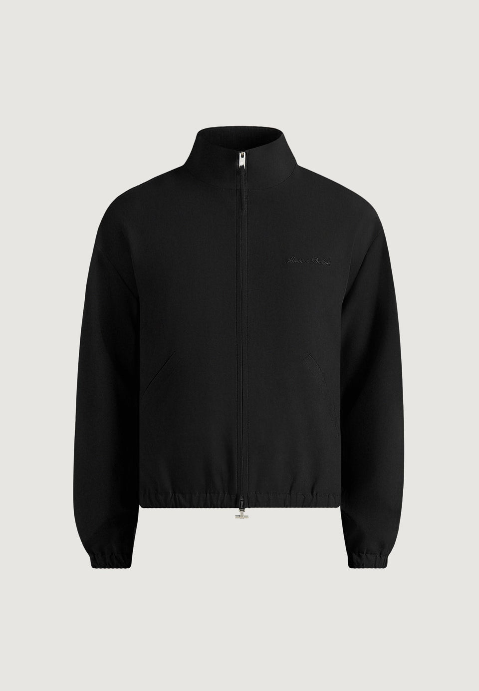 Ace - Boxy Cropped Wool-Blend Track Jacket - Black