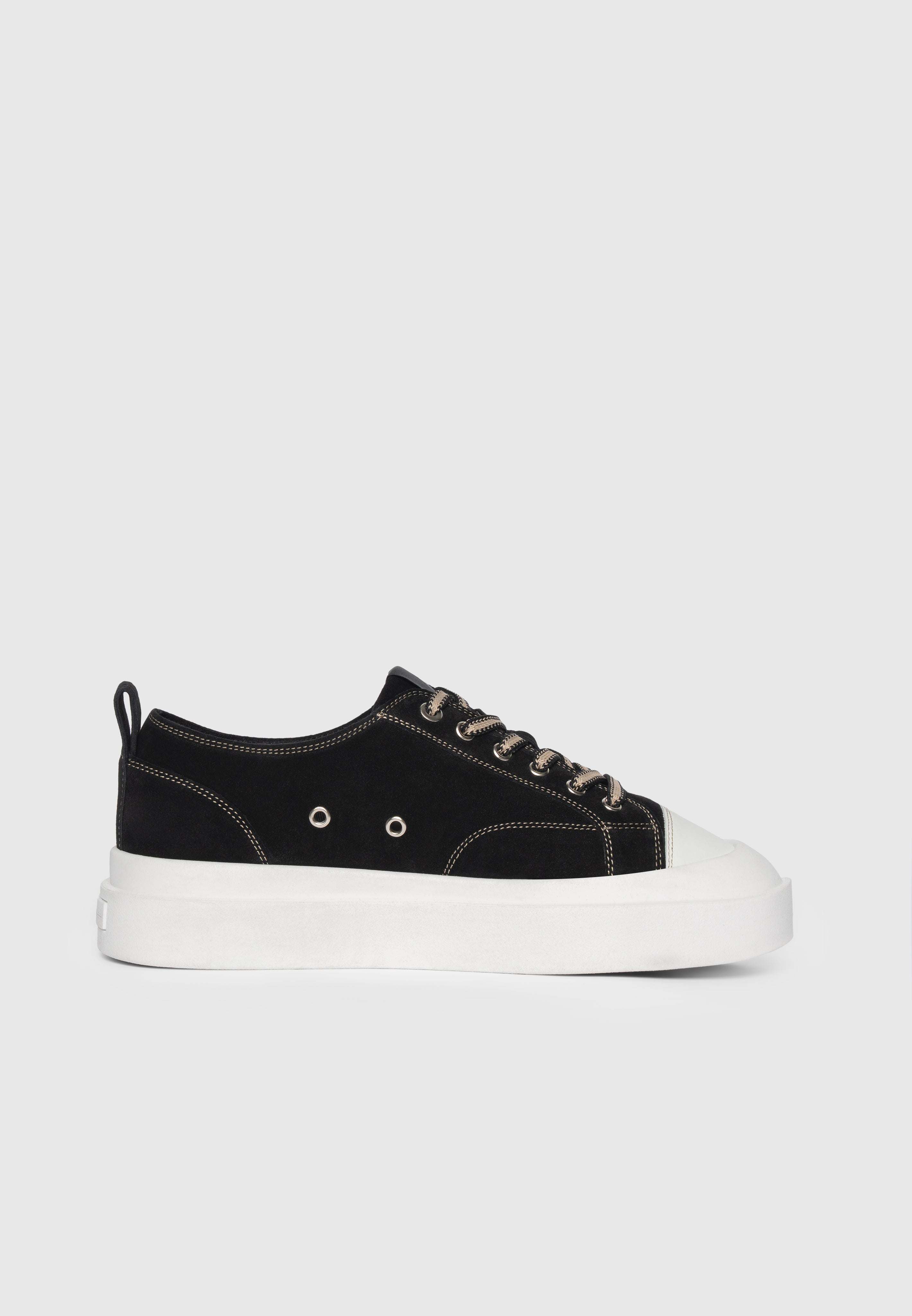 Men's Vienna - Suede Contrast Stitch Sneaker - Black