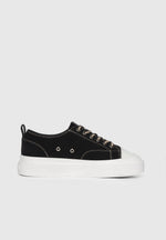 Men's Vienna - Suede Contrast Stitch Sneaker - Black