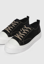 Men's Vienna - Suede Contrast Stitch Sneaker - Black