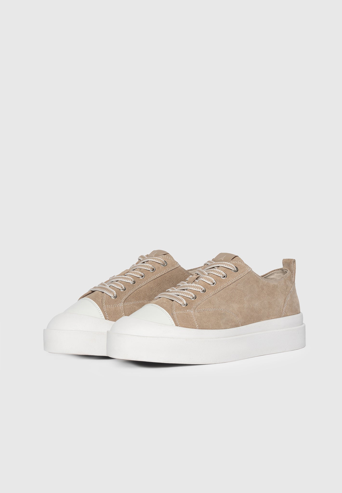 Men's Vienna - Suede Contrast Stitch Sneaker - Beige
