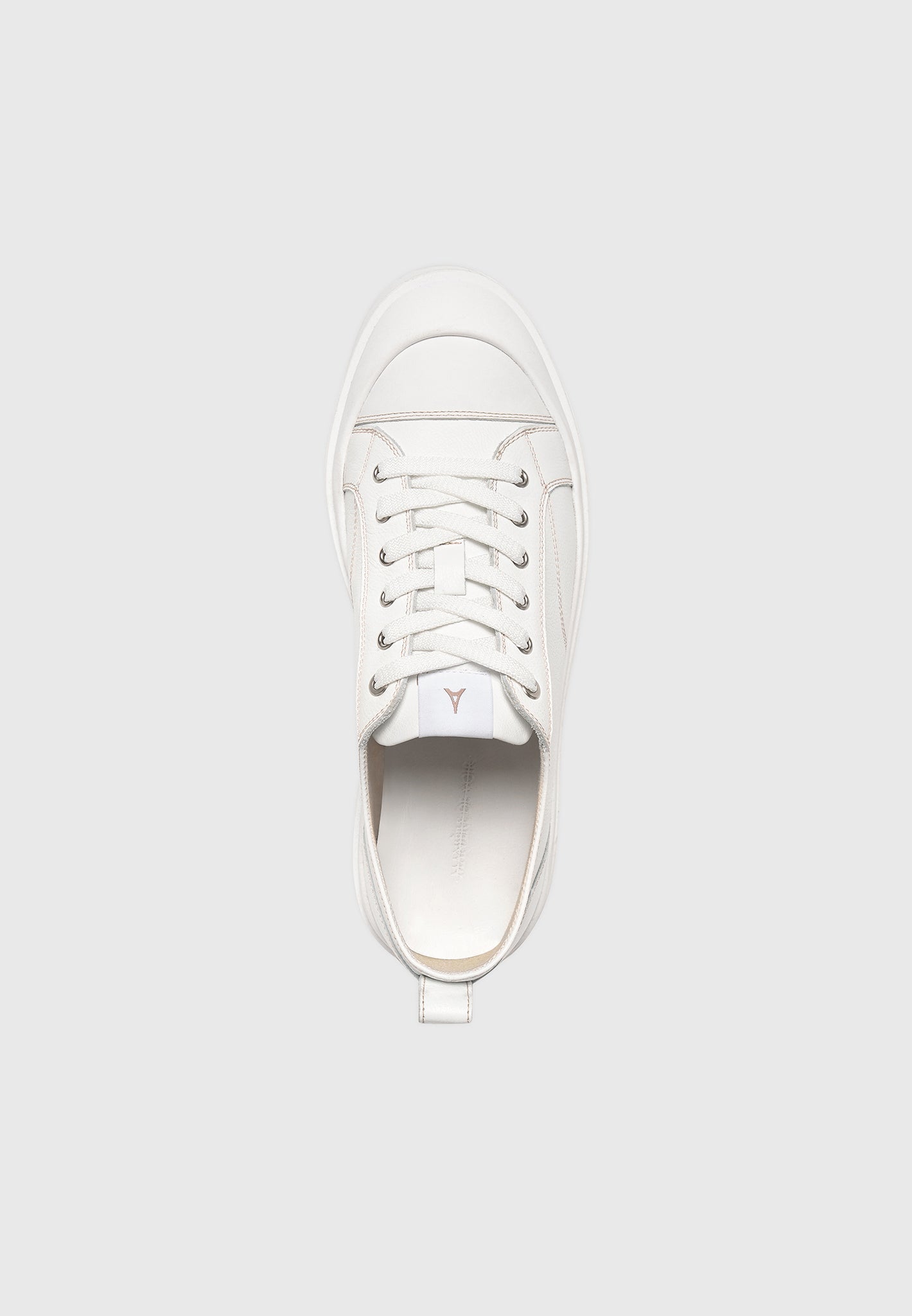 Men's Vienna - Leather Contrast Stitch Sneakers - White