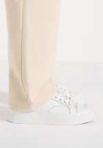 Men's Vienna - Leather Contrast Stitch Sneakers - White