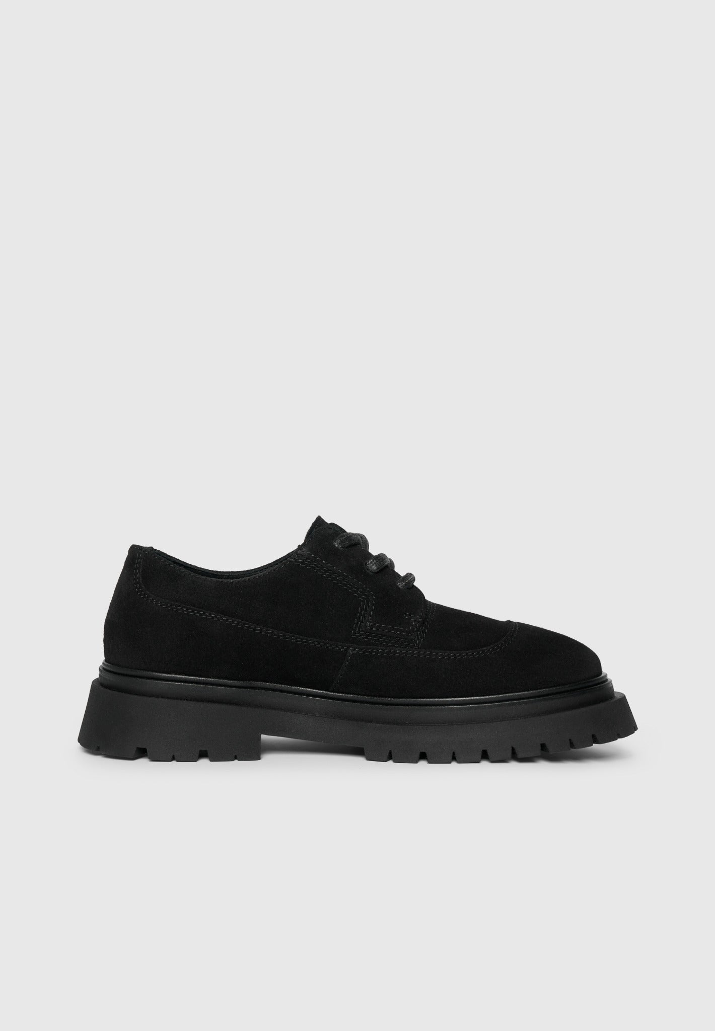 Rennes - Suede Derby Shoe - Black