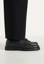 Fernand - Leather Fringe Derby Shoe - Black
