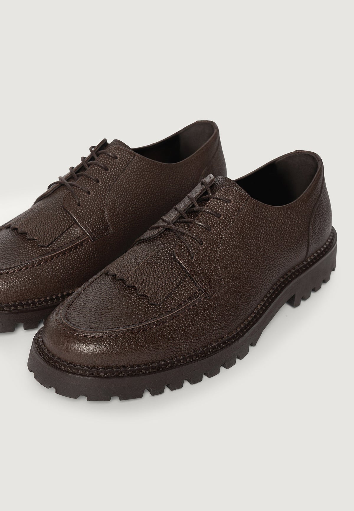 Fernand - Leather Fringe Derby Shoe - Brown