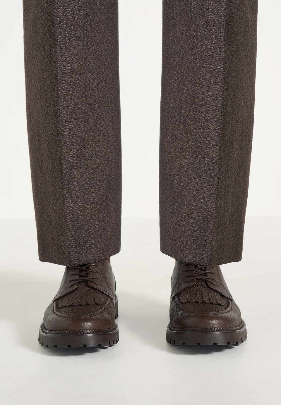 Fernand - Leather Fringe Derby Shoe - Brown
