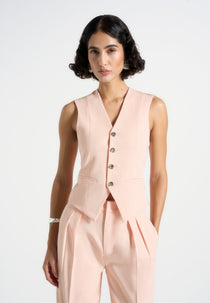 Christine - Tailored Cinch Suit Vest - Peach