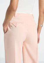Julie - Tailored Twin Pleat Pants - Peach