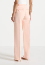 Julie - Tailored Twin Pleat Pants - Peach