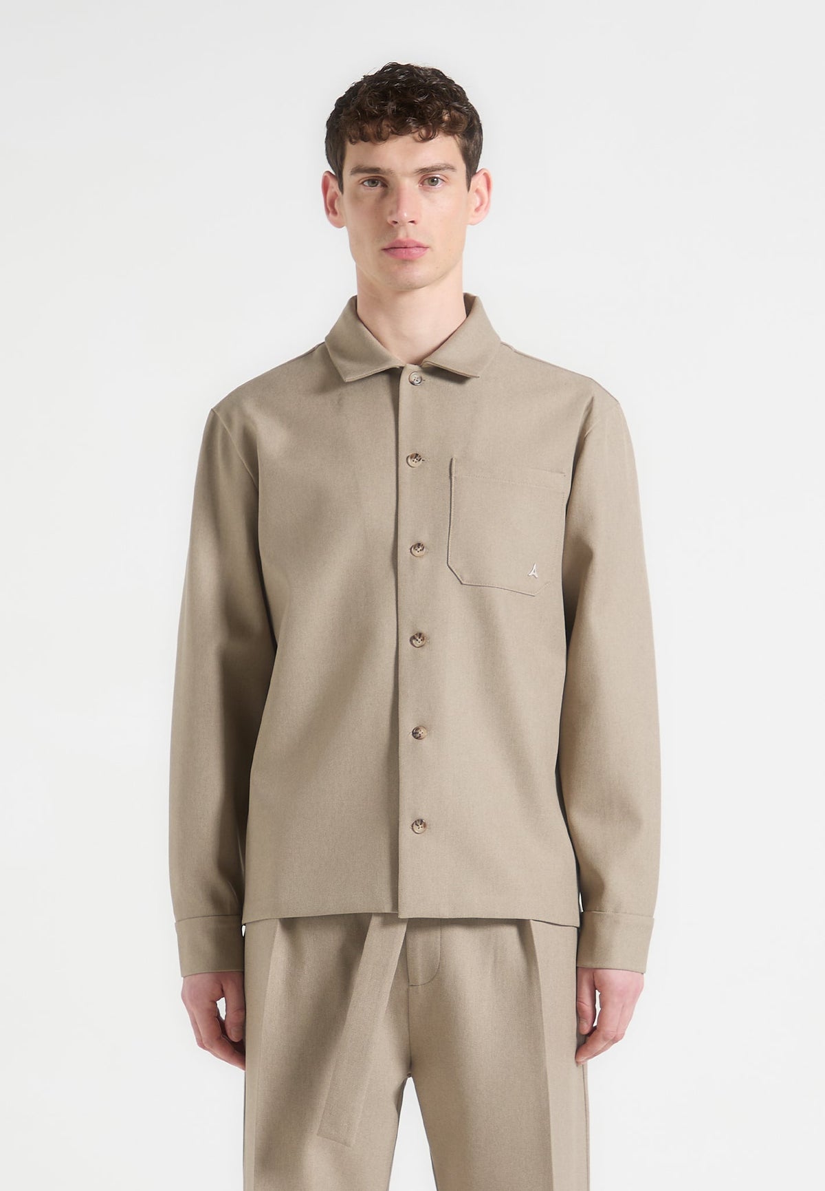 Valentin - Classic Tailored Long Sleeve Shirt - Beige