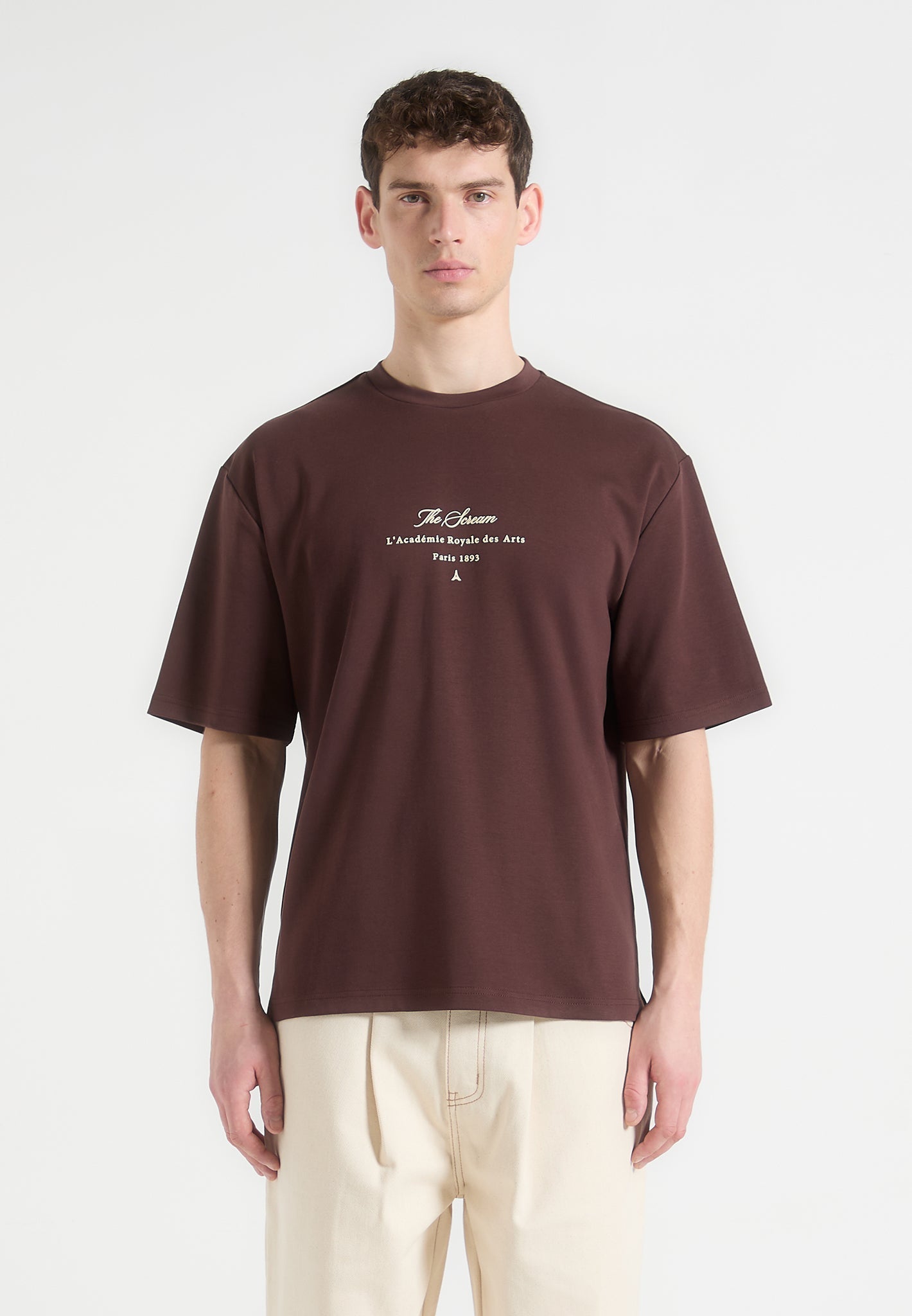 the-scream-cotton-t-shirt-brown 