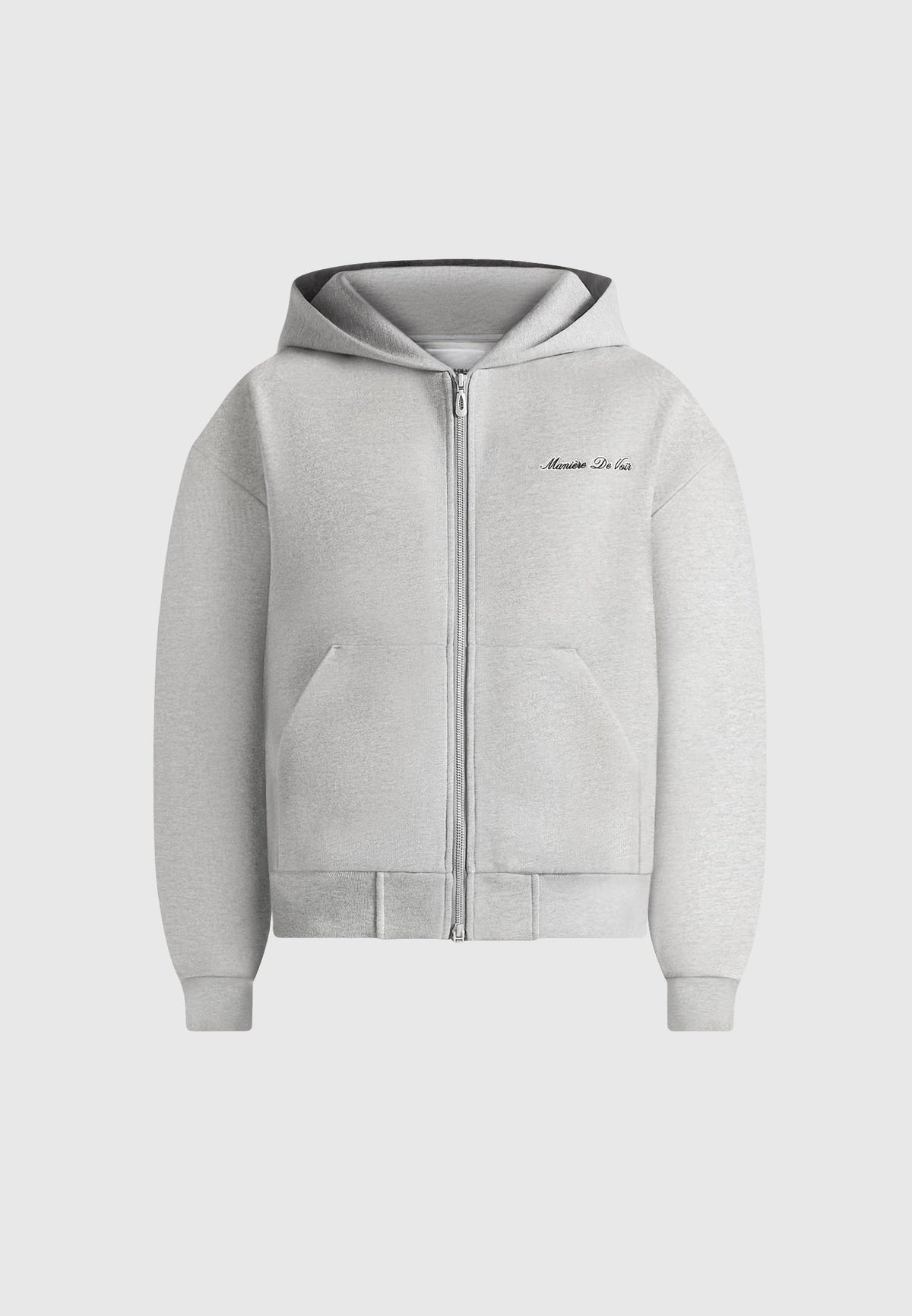 JS002 - Unisex Signature Relaxed Fit Zip Hoodie - Marl Grey