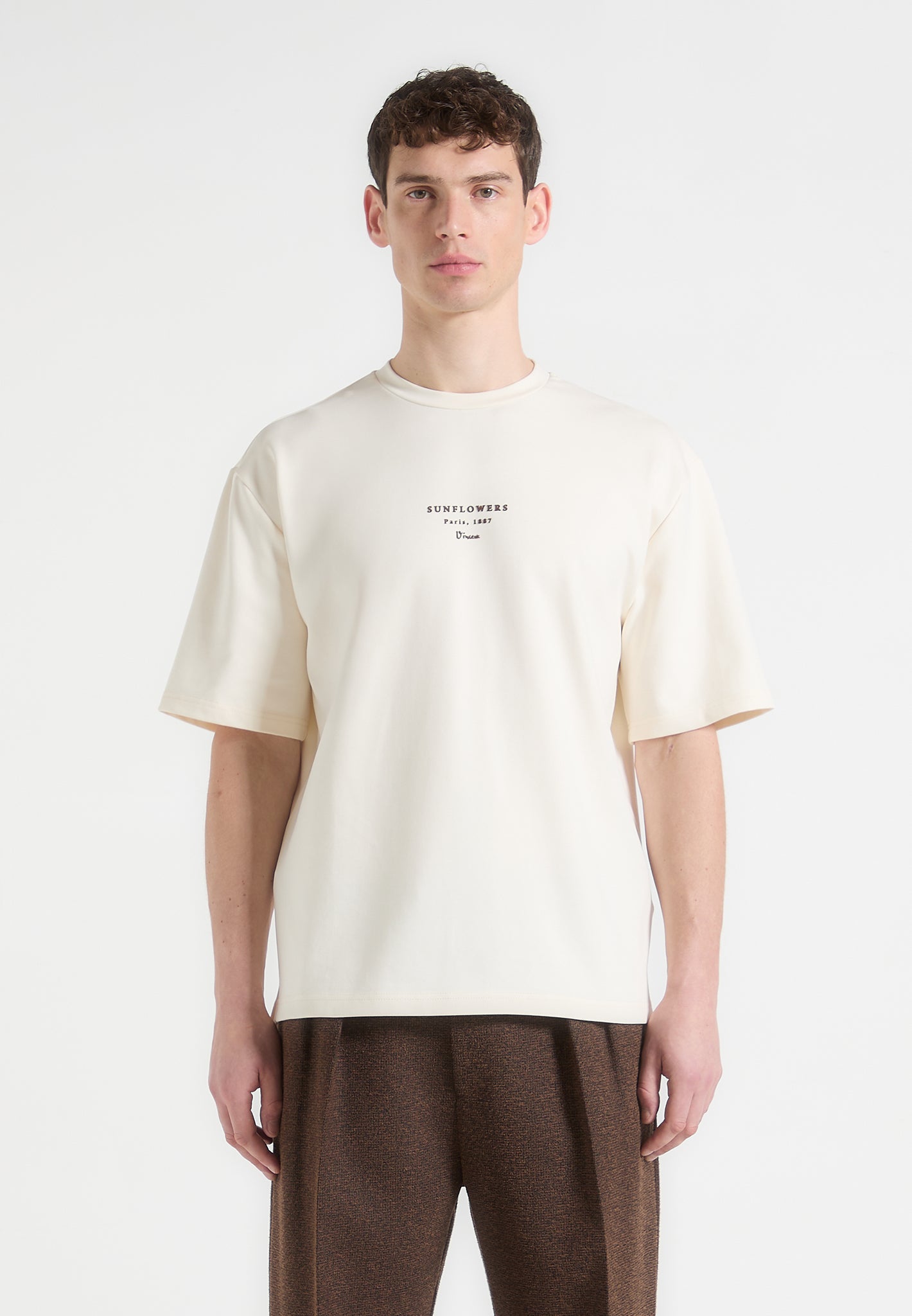 Sunflowers - Van Gogh Cotton T-Shirt - Cream 