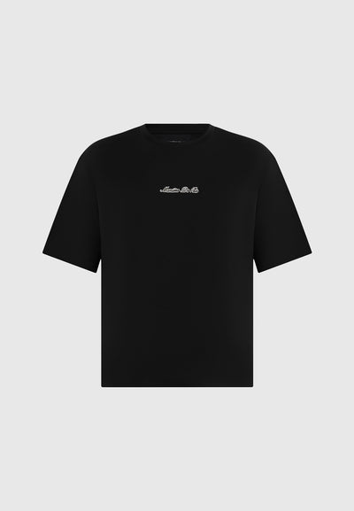 TS001 - Unisex Signature Relaxed Fit Cotton T-Shirt - Black