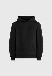 JS007 - Neoprene Minimal Regular Fit Hoodie - Black