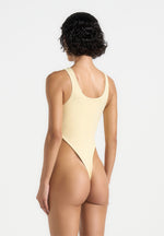 BS001 - V-Neck Bodysuit - Pale Yellow