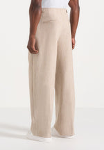Lior - Box Pleat Wide Leg Pants - Beige