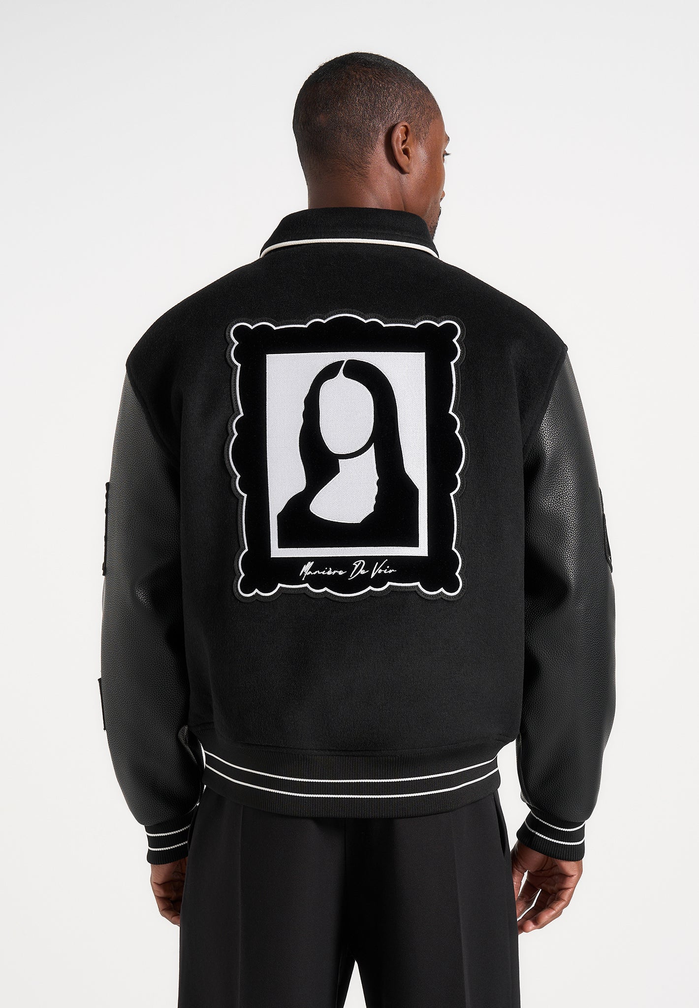 Mona Lisa - Wool Blend Varsity Jacket - Black | Manière De Voir AUS