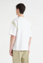 Georges - Varsity Cotton T-Shirt - Off White/Sage