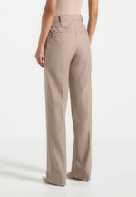 Nina - Cigarette Fit Tailored Pants - Mushroom