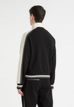 Tristan - Contrast Whipstitch Raglan Track Jacket - Black