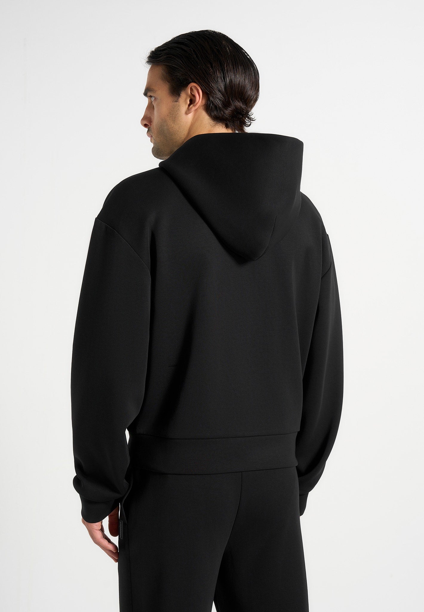 ray-unisex-neoprene-cropped-zip-hoodie-black