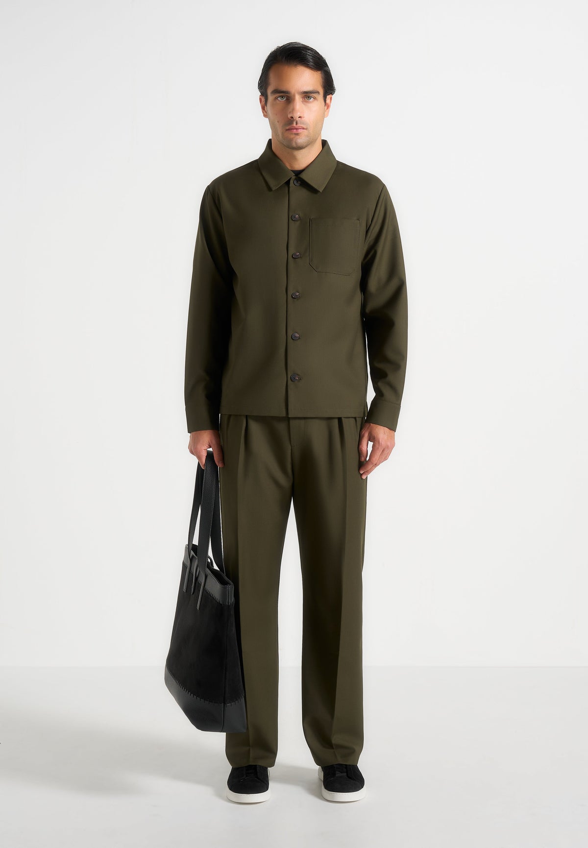 Valentin - Classic Tailored Long Sleeve Shirt - Olive