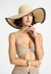 Sandrine - Raffia Oversized Sun Hat - Natural