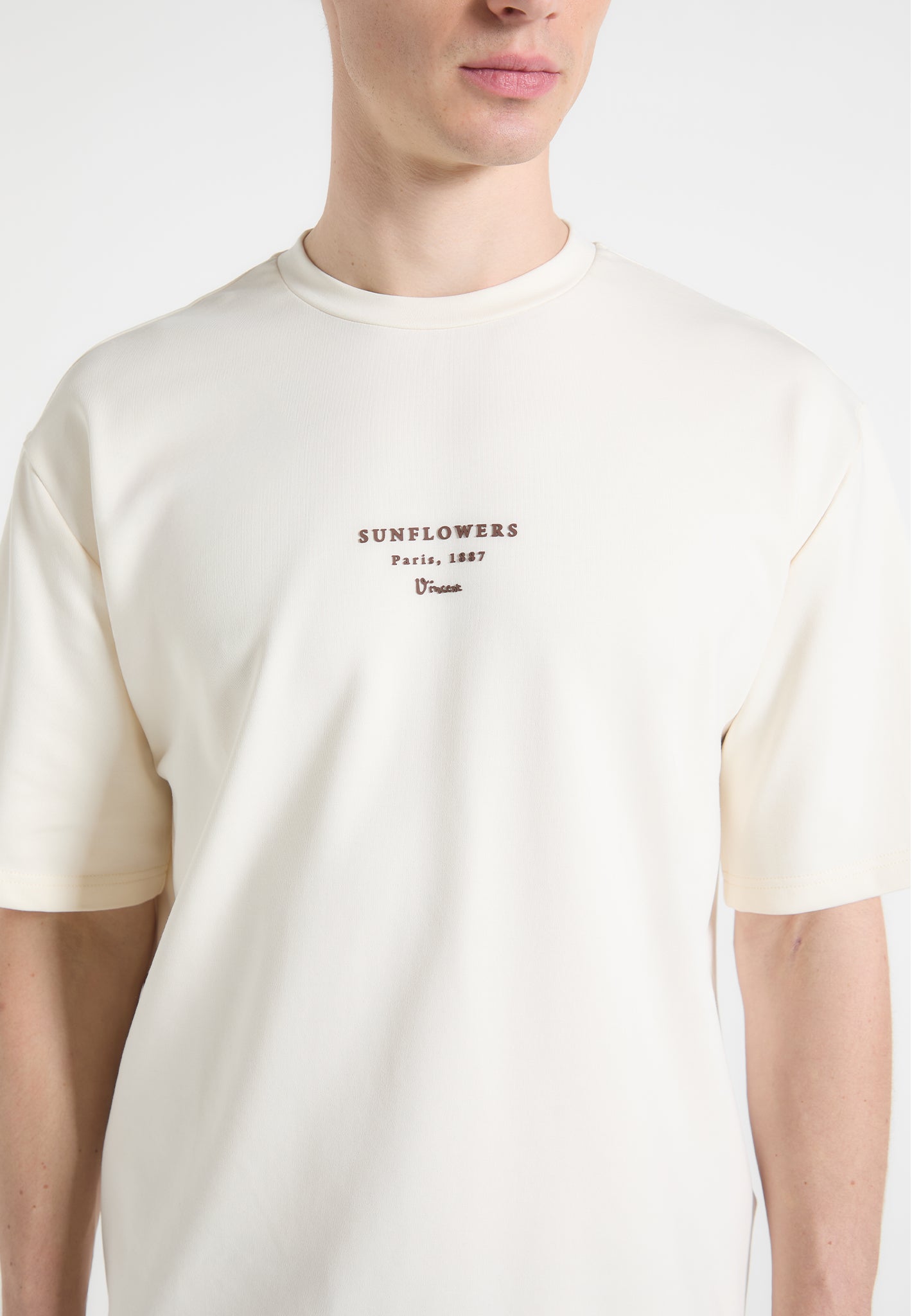 Sunflowers - Van Gogh Cotton T-Shirt - Cream